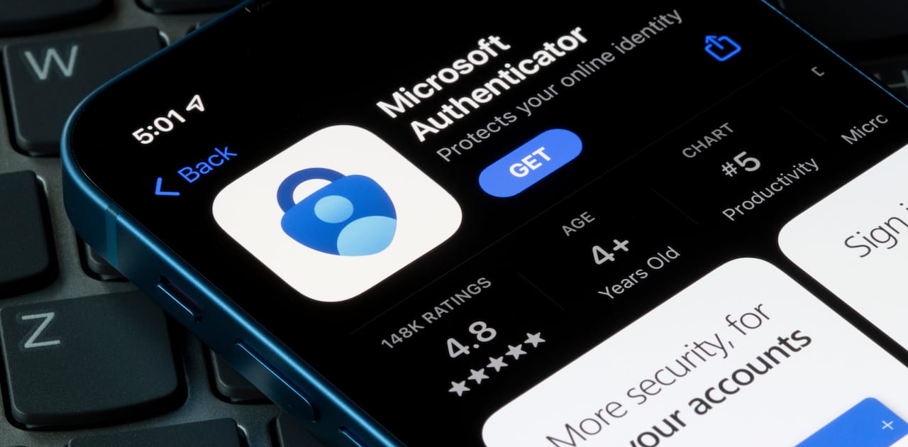 Microsoft Authenticator screenshot in the iOS App Store