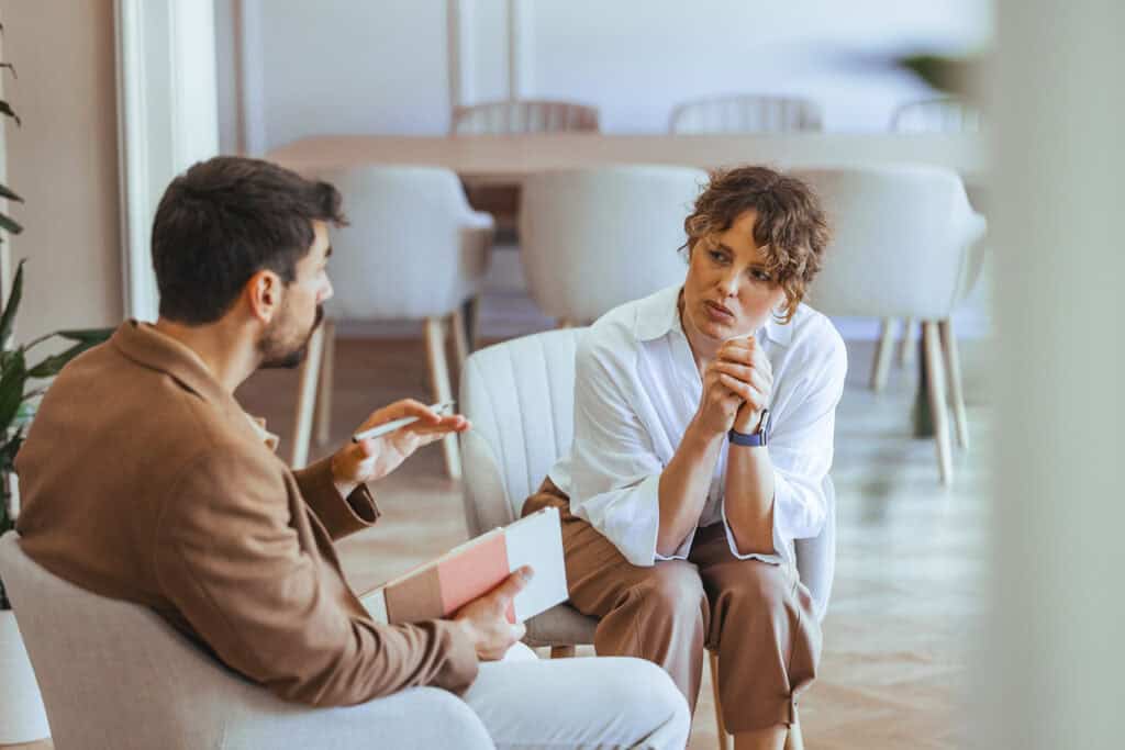 People having a conversation