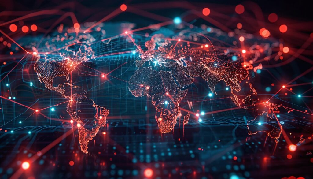 Map of the world in the event of a global cyber attack